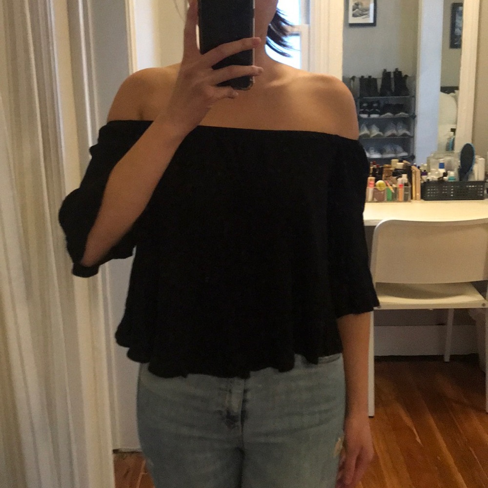 Tobi black off the shoulder top